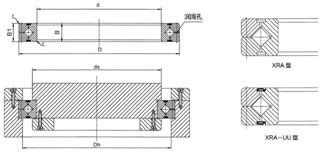 XRA系列交叉滾子軸承結(jié)構(gòu)圖